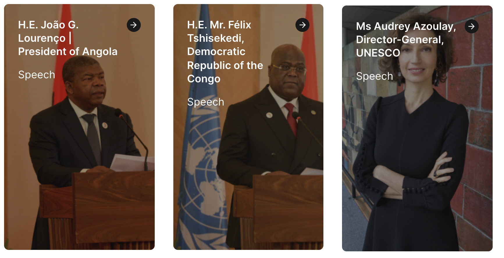 Speeches by the Sponsors of the Luanda Biennale : Pan-African Forum for the Culture of Peace