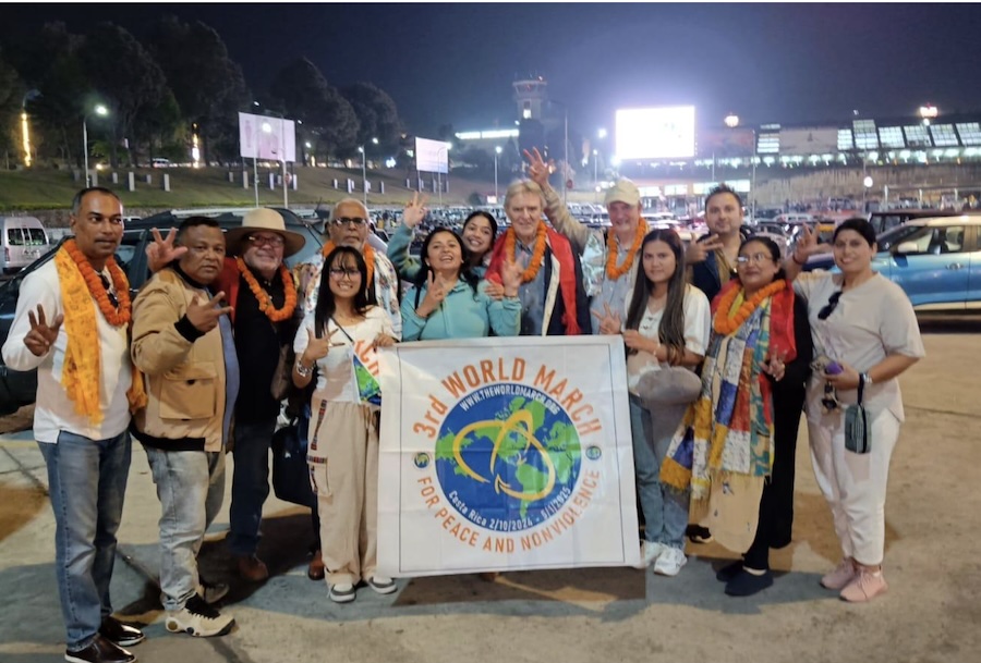 Team of the Third World March for Peace and NonViolence entered Nepal