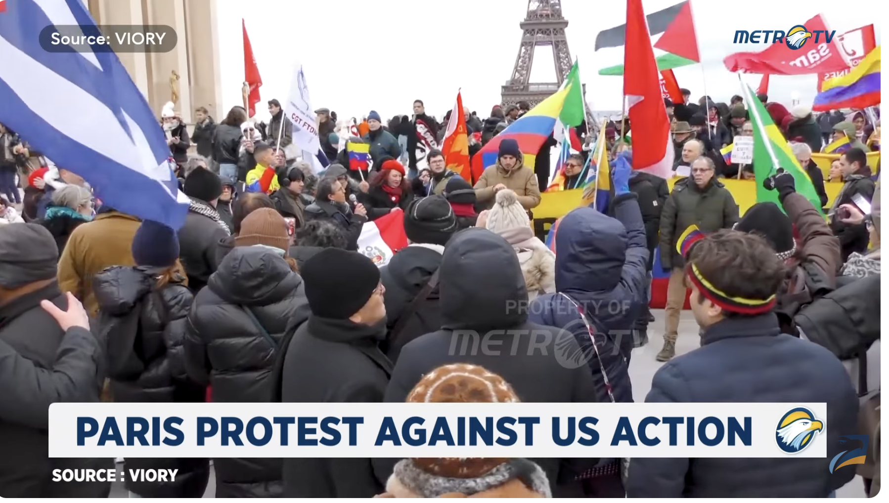 Protests in France agains US attack on Venezuela